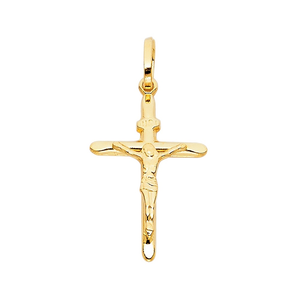 14K Yellow Gold  Religious Crucifix Pendant
